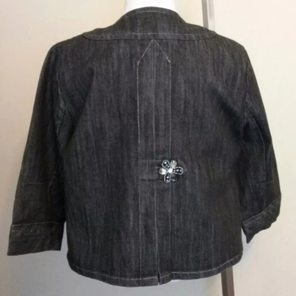Ashley Stewart Double Breasted Jean Jacket, Denim, Sz 16W, NWOT, Embellished - Picture 9 of 13